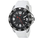 Shop Tommy Hilfiger Sport Black Dial White Rubber Strap Watch for Men - 1790986 in USA