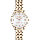 Coach Delancey White Dial Rose Gold Steel Strap Watch for Women - 14502783