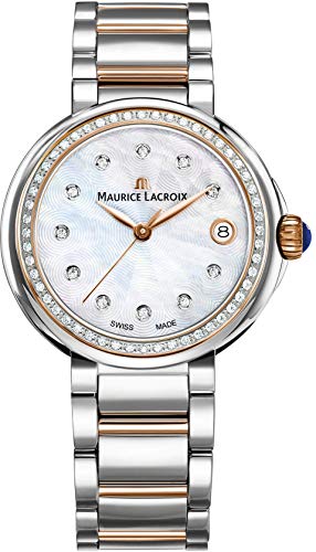 Shop Maurice Lacroix Fiaba Date Diamonds White Mother of Pearl Dial Two Tone Steel Strap Watch for Women - FA1007-PVP23-170-1 in USA