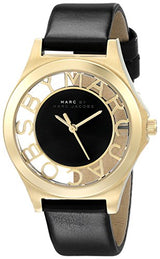 Marc Jacobs Henry Skeleton Black Dial Black Leather Strap Watch for Women - MBM1340 Buy Now By Marc Jacobs