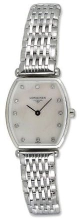 Shop Longines La Grande Classique de Longines Tonneau White Dial Silver Steel Strap Watch for Women - L4.205.4.87.6 in USA