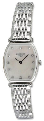 Shop Longines La Grande Classique de Longines Tonneau White Dial Silver Steel Strap Watch for Women - L4.205.4.87.6 in USA