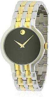 Shop Movado Veturi Quartz Black Dial Two Tone Steel Strap Watch for Men - 0606932 in USA