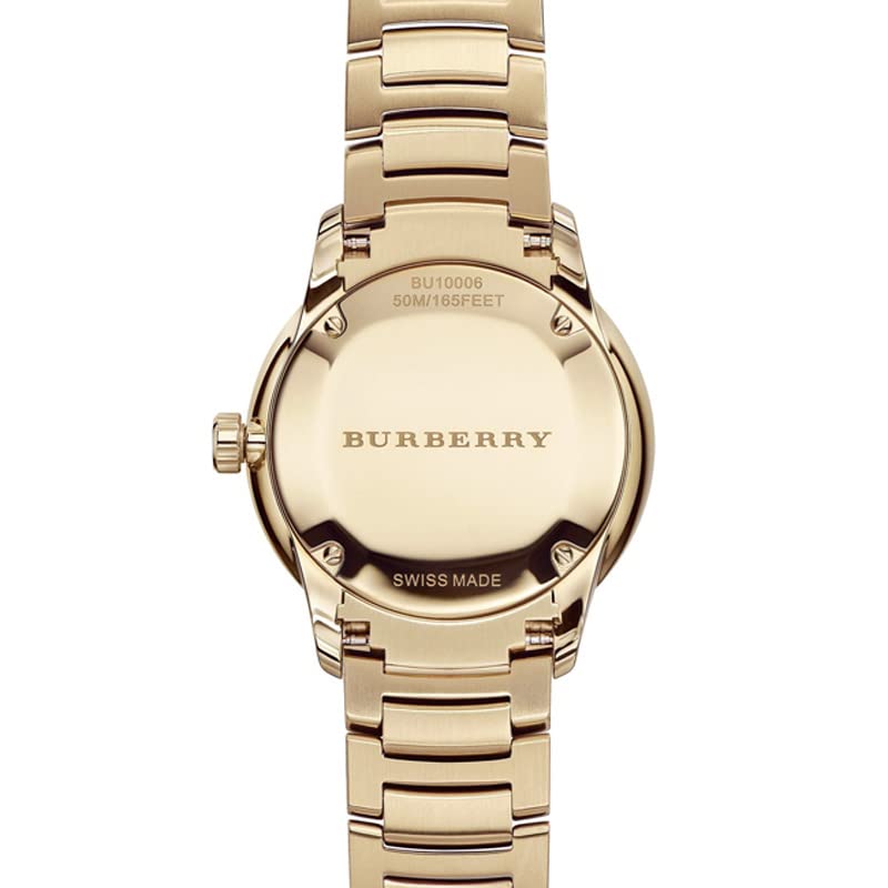 Shop Burberry The Classic Gold Dial Gold Steel Strap Watch for Men - BU10006 in USA