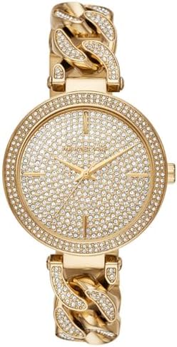Shop Michael Kors Catelyn Crystals Gold Dial Gold Steel Strap Watch For Women - MK4674 in USA