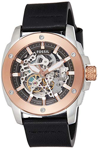 Fossil Modern Machine Automatic Skeleton Dial Black Leather Strap Watch for Men - ME3082 Buy Now By Fossil