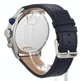 Shop Tommy Hilfiger Jackson Silver Dial Black Leather Strap Watch for Men - 1791240 in USA