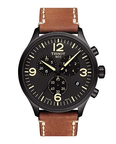 Tissot T Sport Chrono XL Black Dial Brown Leather Strap Watch For Men - T116.617.36.057.00 Buy Now By Tissot