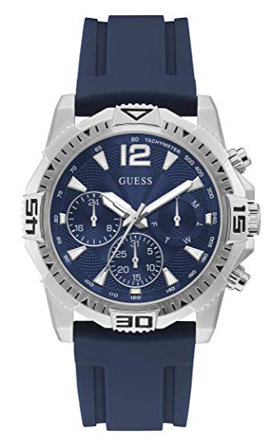 Shop Guess Commander Blue Dial Blue Rubber Strap Watch for Men - GW0211G1 in USA