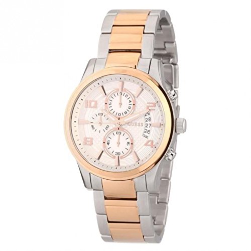 Guess Exec Chronograph White Dial Two Tone Steel Strap Watch for Men - W0075G2 Buy Now By Guess