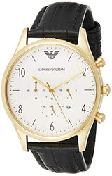 Emporio Armani Classic Chronograph White Dial Black Leather Strap Watch For Men - AR1892 Buy Now By Emporio Armani