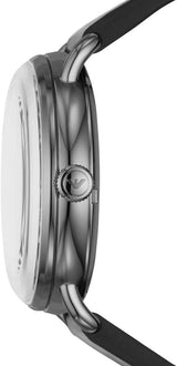 Emporio Armani Meccanico Skeleton Black Dial Black Leather Strap Watch For Men - AR60026 Buy Now By Emporio Armani