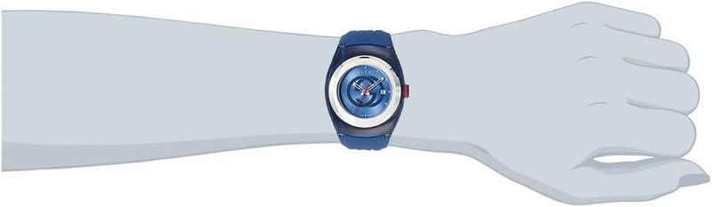 Shop Gucci Sync Quartz Blue Dial Blue Rubber Strap Watch For Men - YA137304 in USA