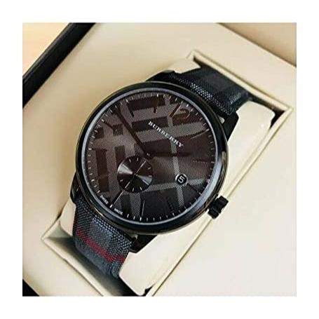 Shop Burberry The Classic Round Horseferry Black Dial Black Leather Strap Watch for Men - BU10010 in USA