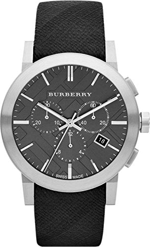 Burberry The City Grey Dial Black Leather Strap Watch for Men - BU9359 Buy Now By Burberry