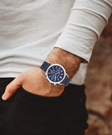 Emporio Armani Luigi Chronograph Blue Dial Blue Leather Strap Watch For Men - AR11451 Buy Now By Emporio Armani