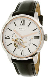 Fossil Townsman Automatic White Dial Black Leather Strap Watch for Men - ME3104 Buy Now By Fossil