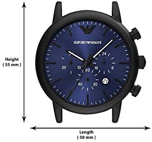 Emporio Armani Luigi Analog Blue Dial Black Leather Strap Watch For Men - AR11351 Buy Now By Emporio Armani