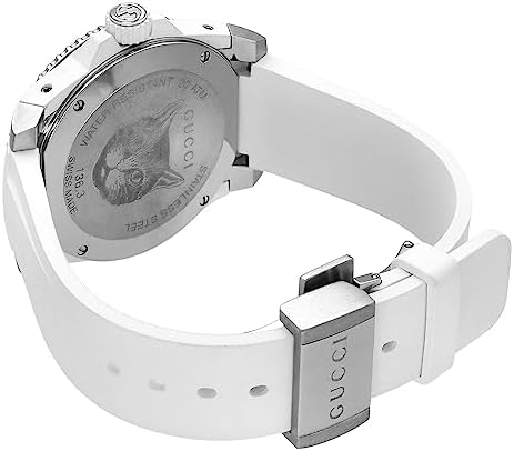 Shop Gucci Dive Tiger White Dial White Rubber Strap Watch For Men - YA136329 in USA