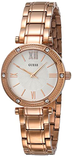 Guess Park Ave White Dial Rose Gold Steel Strap Watch for Women - W0767L3 Buy Now By Guess