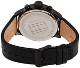 Shop Tommy Hilfiger Jackson Quartz Blue Dial Black Leather Strap Watch for Men - 1791241 in USA