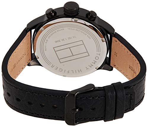 Shop Tommy Hilfiger Jackson Quartz Blue Dial Black Leather Strap Watch for Men - 1791241 in USA