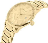 Shop Burberry The Classic Gold Dial Gold Steel Strap Watch for Men - BU10006 in USA