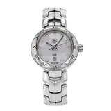 Shop Tag Heuer Link Diamonds Mother of Pearl Dial Silver Steel Strap Watch for Women - WAT1417.BA0954 in USA