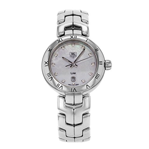 Shop Tag Heuer Link Diamonds Mother of Pearl Dial Silver Steel Strap Watch for Women - WAT1417.BA0954 in USA