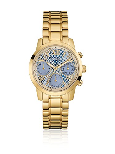 Guess Mini Sunrise Quartz Blue Dial Gold Steel Strap Watch For Women - W0448L6 Buy Now By Guess