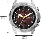 Fossil Bronson Chronograph Red Dial Silver Steel Strap Watch for Men - FS5878 Buy Now By Fossil