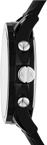 Armani Exchange Outerbanks Chronograph Black Dial Black Silicone Strap Watch For Men - AX1326 Buy Now By Armani Exchange