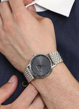 Shop Emporio Armani Kappa Quartz Grey Dial Silver Mesh Bracelet Watch For Men - AR11068 in USA
