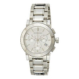 Shop Burberry City Chronograph White Dial Silver Steel Strap Watch For Women - BU9700 in USA