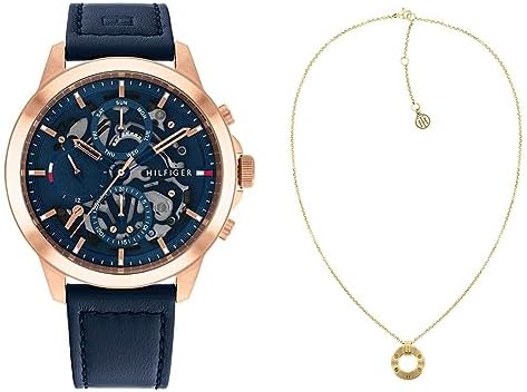 Tommy Hilfiger Henry Chronograph Quartz Blue Dial Blue Leather Strap Watch For Men - 1710475 Buy Now By Tommy Hilfiger