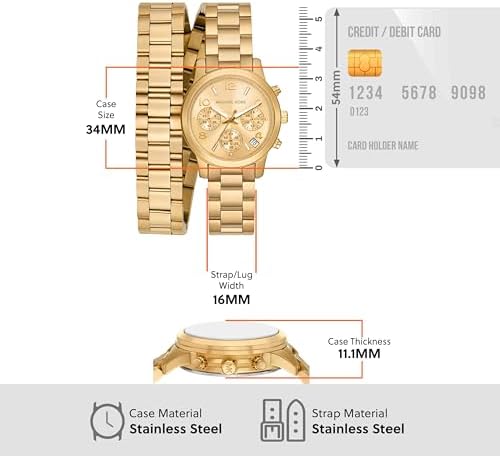 Michael Kors Runway Chronograph Analog Gold Dial Gold Steel Strap Watch for Women - MK7452 Buy Now By Michael Kors