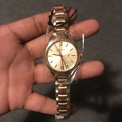 Shop Burberry The Classic Champagne Dial Gold Steel Strap Watch for Women - BU10109 in USA