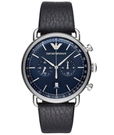 Emporio Armani Aviator Blue Dial Blue Leather Strap Watch For Men - AR11105 Buy Now By Emporio Armani