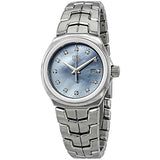 Shop Tag Heuer Link Quartz Diamonds Blue Mother of Pearl Dial Silver Steel Strap Watch for Women - WBC1313.BA0600 in USA