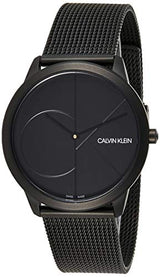 Shop Calvin Klein Minimal Black Dial Black Mesh Bracelet Watch for Men - K3M514B1 in USA