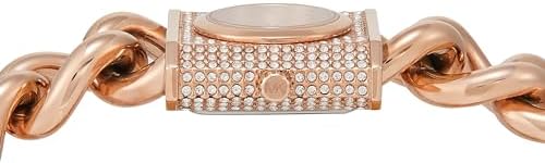 Shop Michael Kors Chain Lock Three-Hand Rose Gold Dial Rose Gold Steel Strap Watch for Women - MK4827 in USA