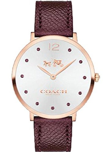 Coach Slim Easton Silver Dial Brown Leather Strap Watch for Women - 14502694 Buy Now By Coach
