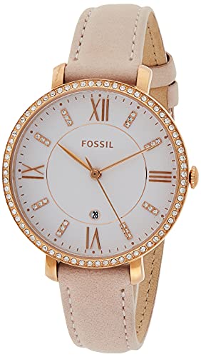 Shop Fossil Jacqueline White Dial Pink Leather Strap Watch for Women - ES4303 in USA
