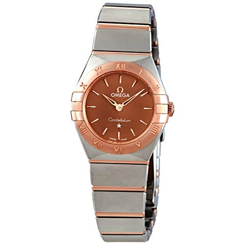 Shop Omega Constellation Quartz Brown Dial Silver Steel Strap Watch for Women - 131.20.25.60.13.001 in USA