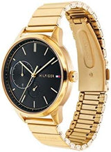 Shop Tommy Hilfiger Brooke Black Dial Gold Steel Strap Watch for Women - 1782019 in USA