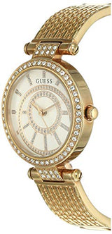 Guess Muse Crystals White Dial Rose Gold Steel Strap Watch For Women - W1008L2 Buy Now By Guess