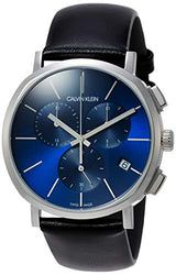 Calvin Klein Chronograph Blue Dial Black Leather Strap Watch for Men - K8Q371CN Buy Now By Calvin Klein