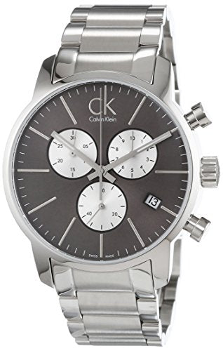Shop Calvin Klein City Chronograph Black Dial Silver Steel Strap Watch for Men - K2G2714X in USA