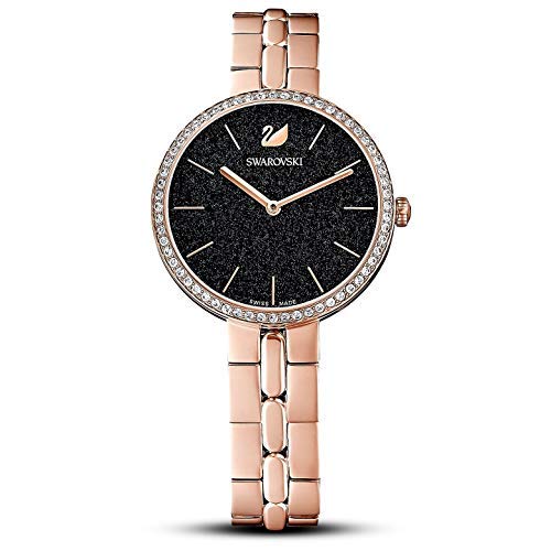 Shop Swarovski Cosmopolitan Black Dial Rose Gold Steel Strap Watch for Women - 5517797 in USA