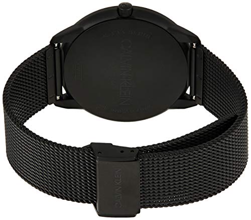 Shop Calvin Klein Minimal Black Dial Black Mesh Bracelet Watch for Men - K3M514B1 in USA